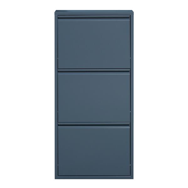 Scarpiera slim 3 ante 50,5x15,2x109,1 cm in metallo ceruleo - Emy