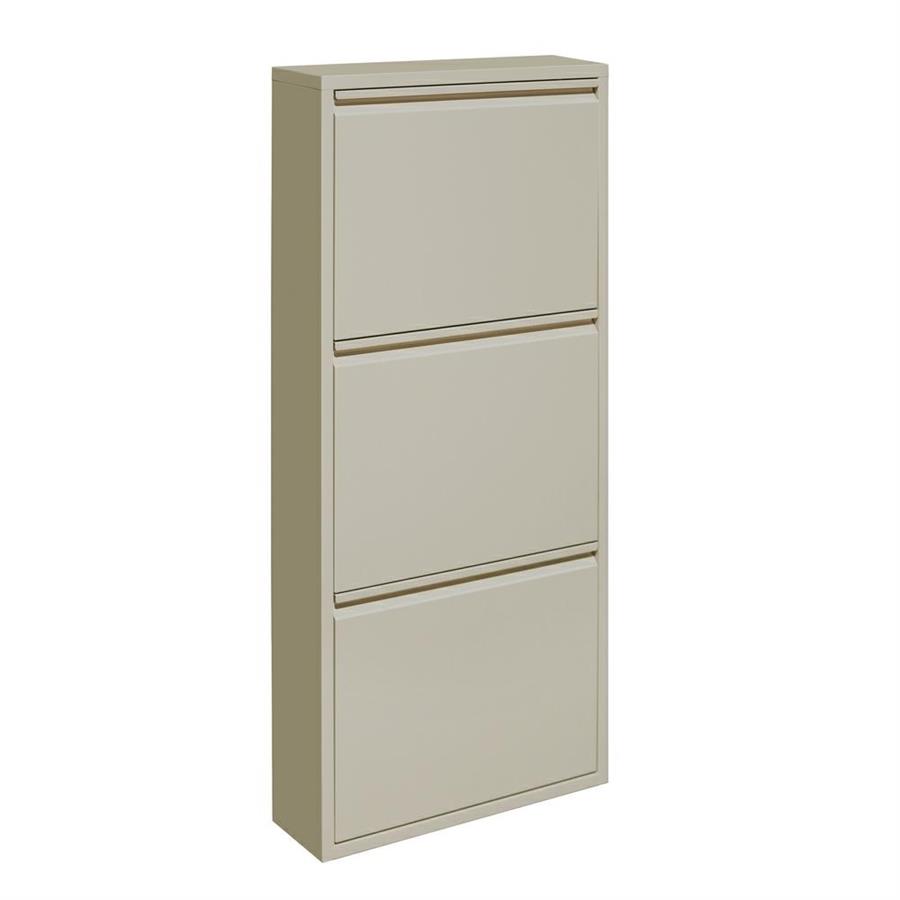 Scarpiera salvaspazio 3 ante in metallo avorio 50,5x15,2x109,1 cm - Emy