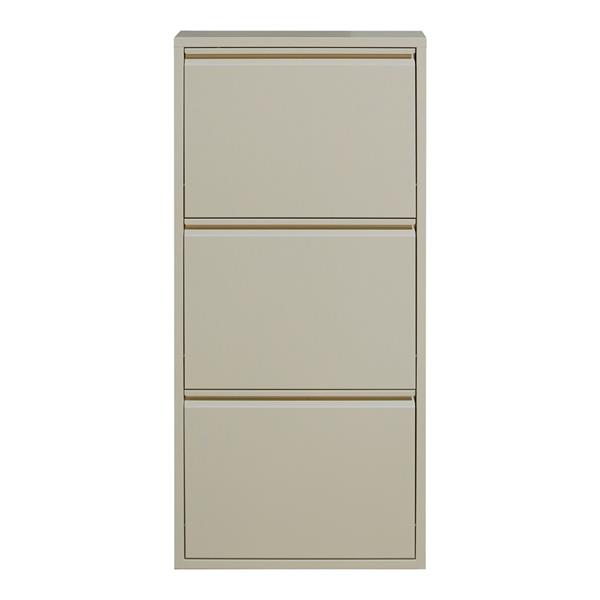 Scarpiera salvaspazio 3 ante in metallo avorio 50,5x15,2x109,1 cm - Emy