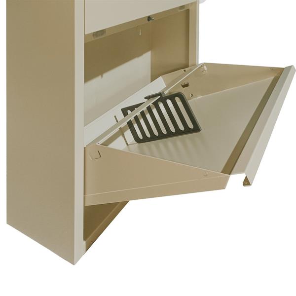 Scarpiera salvaspazio 3 ante in metallo avorio 50,5x15,2x109,1 cm - Emy
