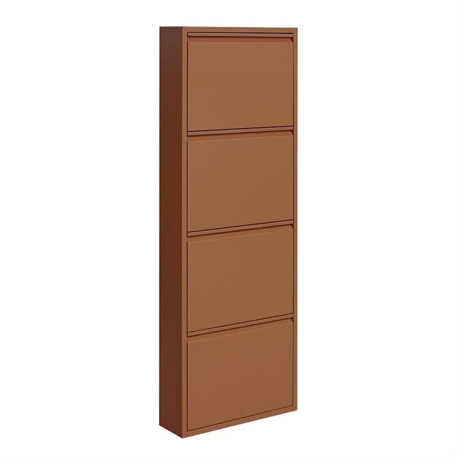 Scarpiera 4 ante in metallo mattone 50,5x15,2x144 cm - Emy