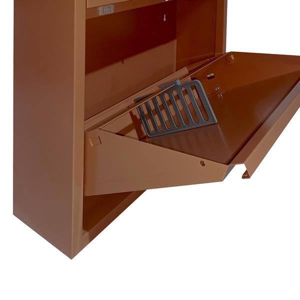 Scarpiera 4 ante in metallo mattone 50,5x15,2x144 cm - Emy