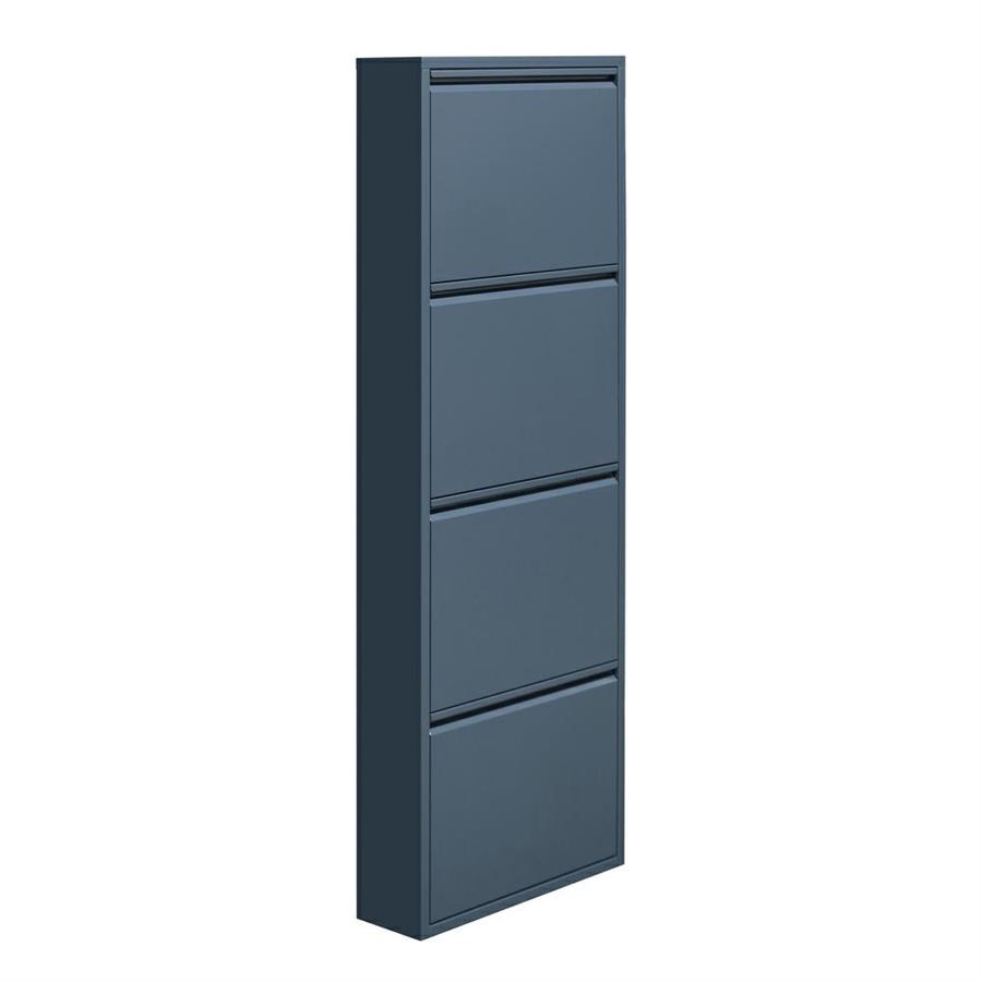 Scarpiera slim 50,5x15,2x144 cm in metallo ceruleo - Emy