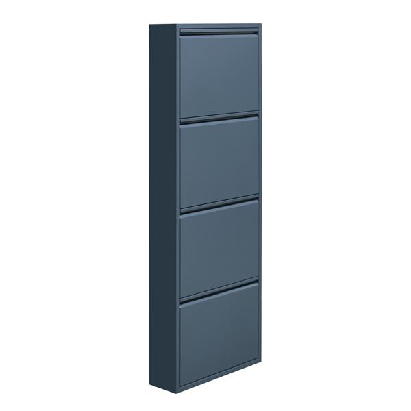 Scarpiera slim 50,5x15,2x144 cm in metallo ceruleo - Emy