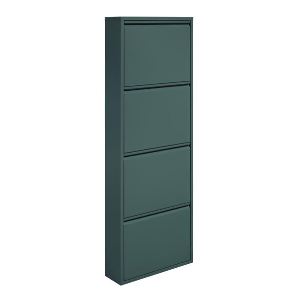 Scarpiera 4 ante 50,5x15,2x144 cm in metallo verde - Emy