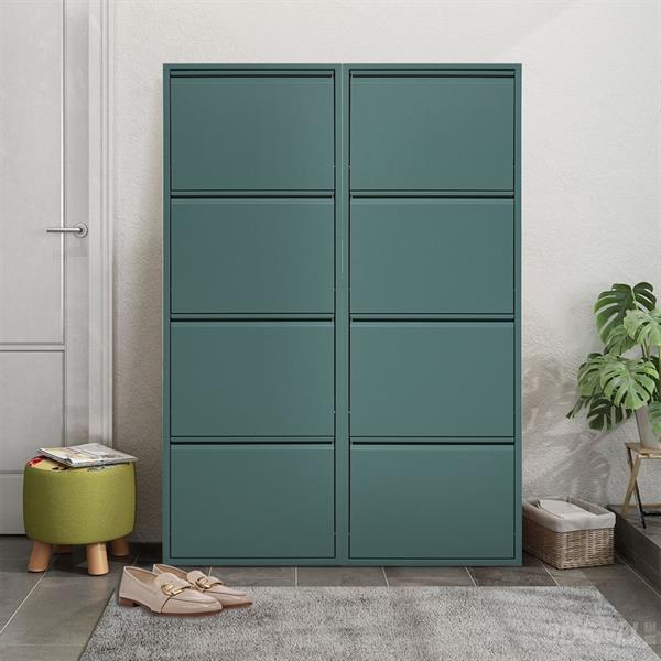 Scarpiera 4 ante 50,5x15,2x144 cm in metallo verde - Emy