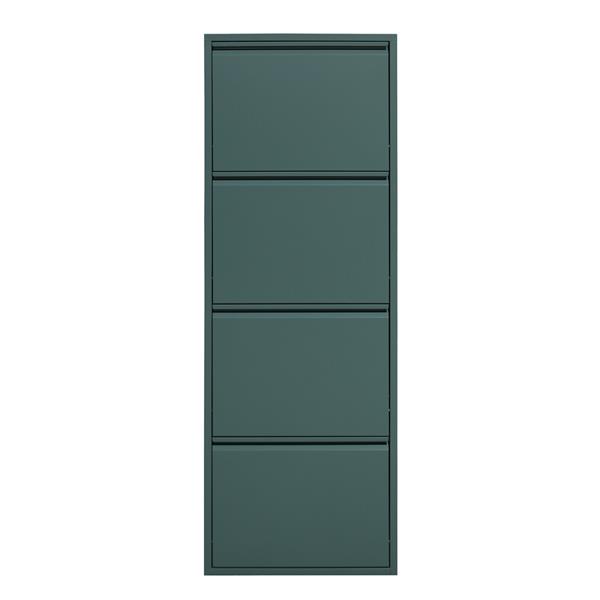 Scarpiera 4 ante 50,5x15,2x144 cm in metallo verde - Emy
