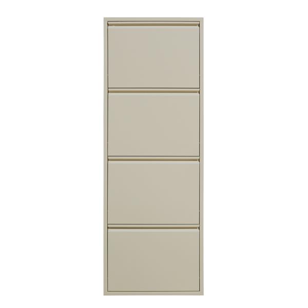 Scarpiera 4 ante salvaspazio in metallo avorio 50,5x15,2x144 cm - Emy