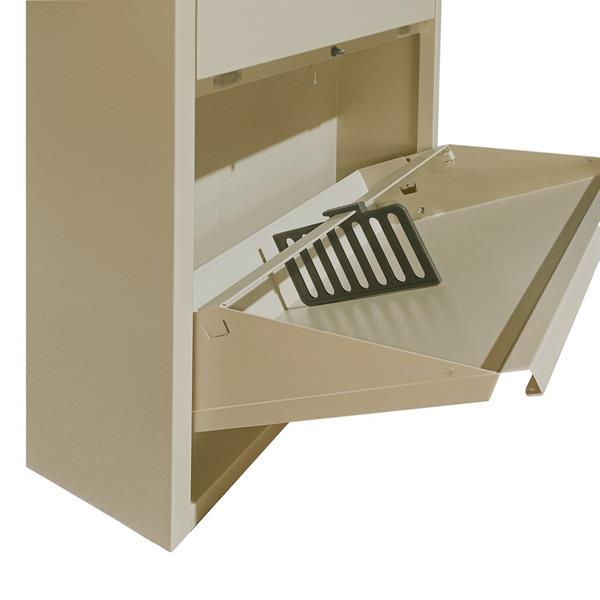 Scarpiera 4 ante salvaspazio in metallo avorio 50,5x15,2x144 cm - Emy