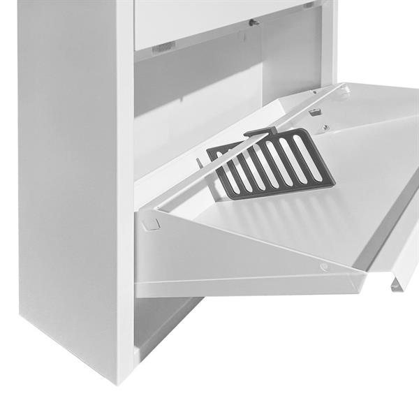 Scarpiera moderna bianca 4 ante in metallo 50,5x15,2x143 cm - Emy