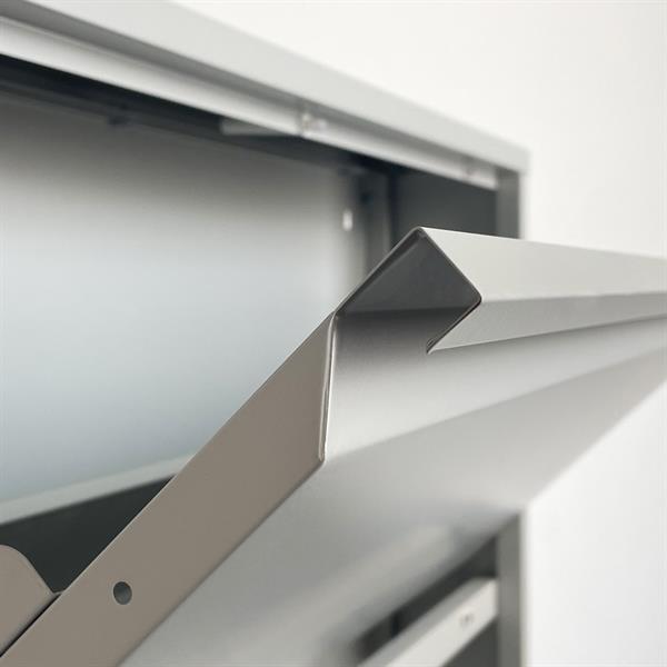 Scarpiera moderna grigia 4 ante in metallo 80x14,2x136 cm - Emy