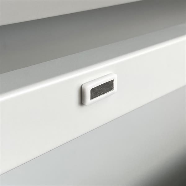 Scarpiera moderna grigia 4 ante in metallo 80x14,2x136 cm - Emy