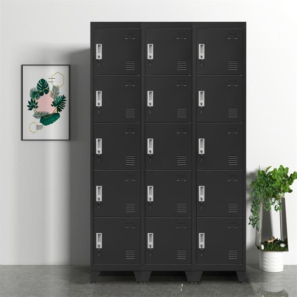 Armadio metallo con 5 ante 38x45x190 colore nero