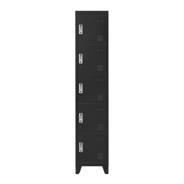 Armadio metallo con 5 ante 38x45x190 colore nero