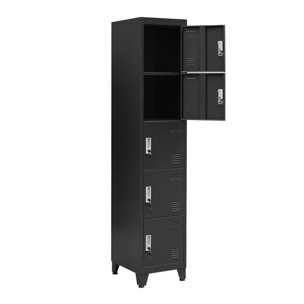 Armadio metallo con 5 ante 38x45x190 colore nero