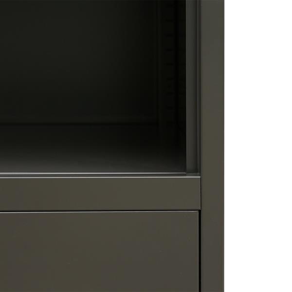Armadio metallo con serratura 5 ripiani e due ante 85x190 cm nero- Yumi