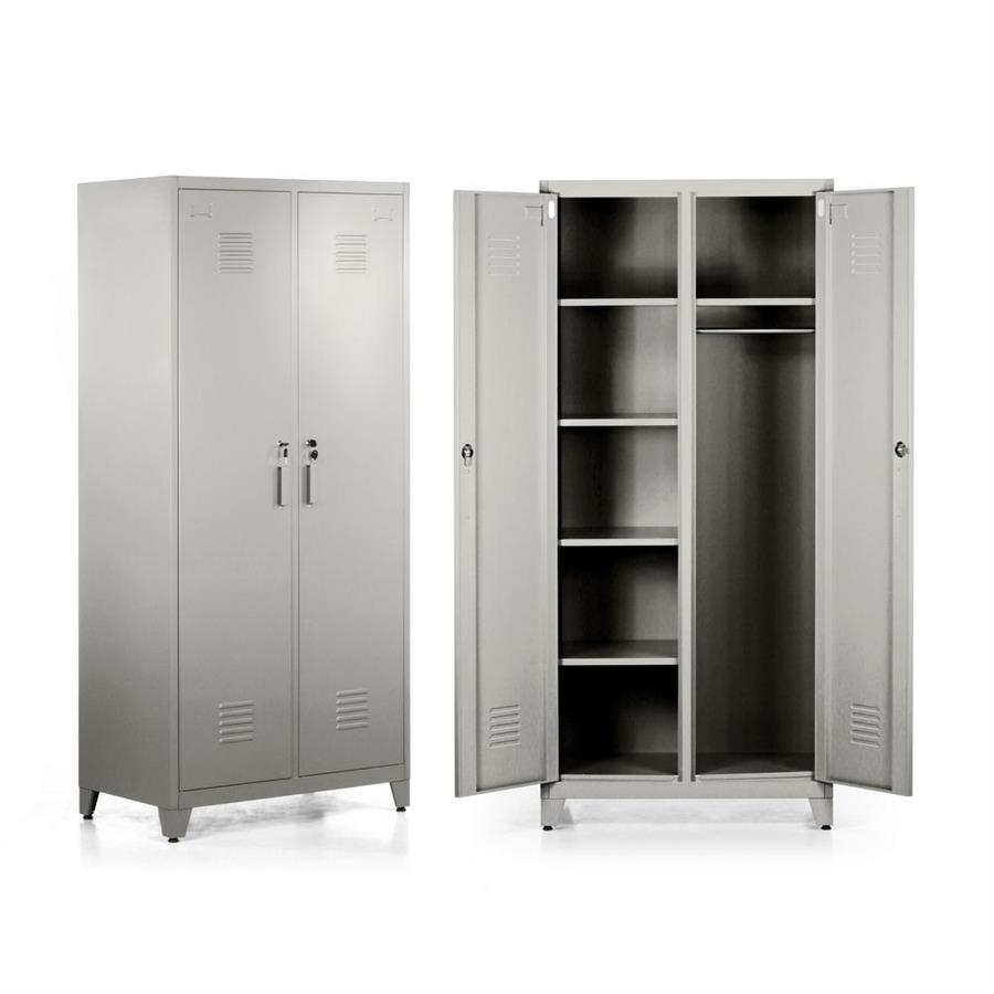 Armadio metallo sporco pulito grigio 85x50x190 cm
