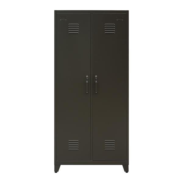 Armadio metallico 2 ante con divisorio sporco pulito nero 85x50x190 cm