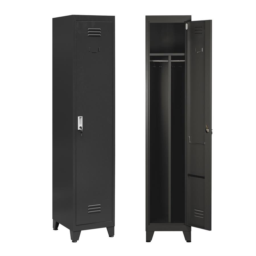 Armadietto metallo sporco pulito nero 38x45x190 cm