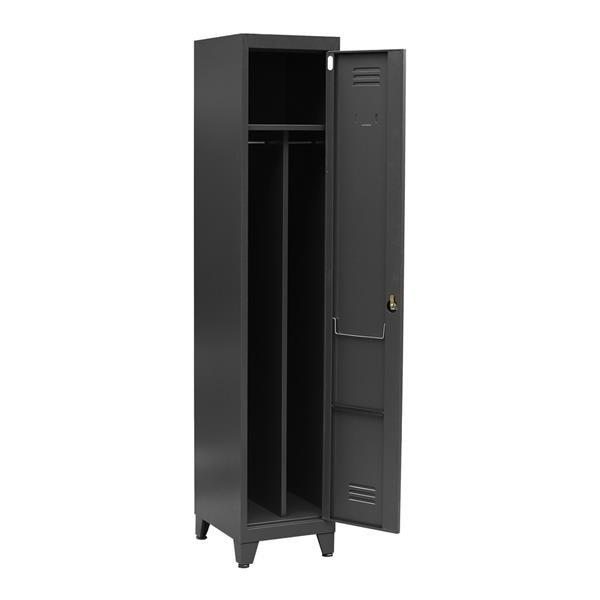 Armadietto metallo sporco pulito nero 38x45x190 cm