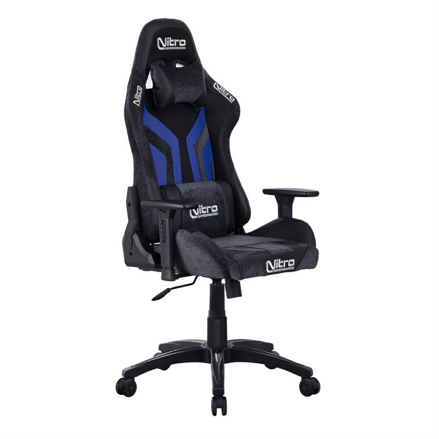Sedia gaming blu e nera con chienale reclinabile - Flyco