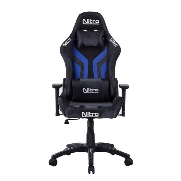 Sedia gaming blu e nera con chienale reclinabile - Flyco