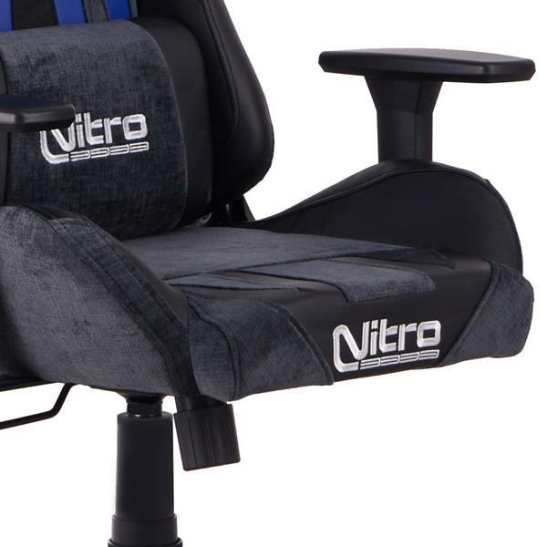 Sedia gaming blu e nera con chienale reclinabile - Flyco