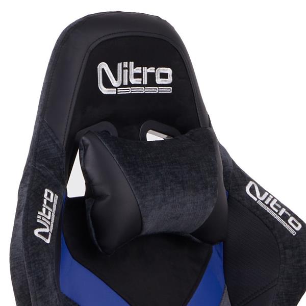 Sedia gaming blu e nera con chienale reclinabile - Flyco