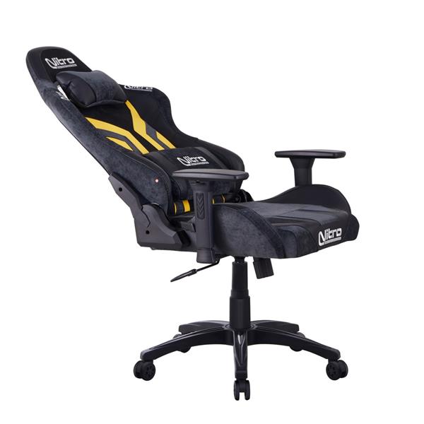 Sedia da gamer gialla e nera in PU con braccioli - Flyco