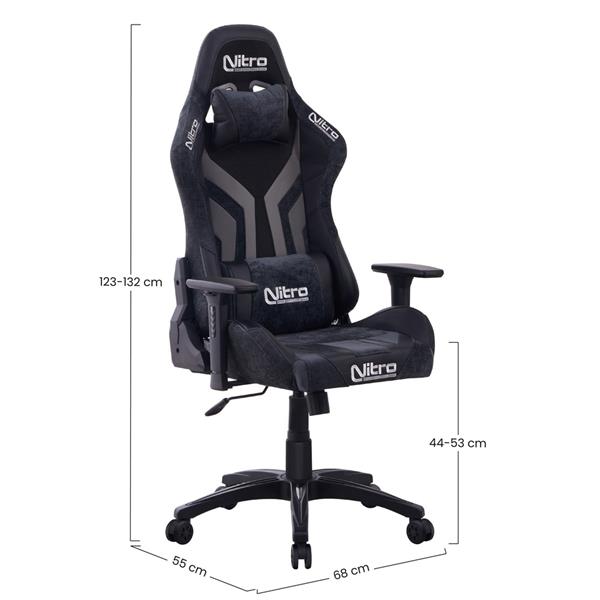 Poltrona gaming reclinabile a 155 gradi grigio e nera - Flyco