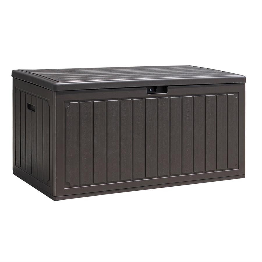 Baule contenitore da giardino in resina marrone 113x58x58 cm - Andy