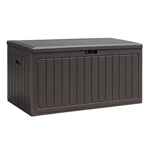 Baule contenitore da giardino in resina marrone 113x58x58 cm - Andy