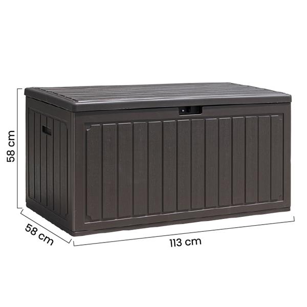 Baule da giardino 113x58x58 cm in resina HDPE marrone - Andy