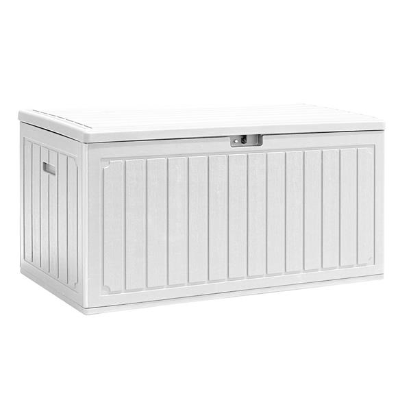 Baule da giardino 113x58x58 cm in resina HDPE bianco - Andy