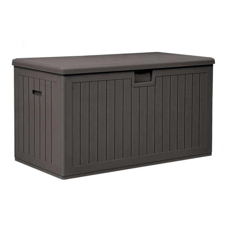 Baule contenitore da esterno in resina marrone 140x69x72 cm - Andy
