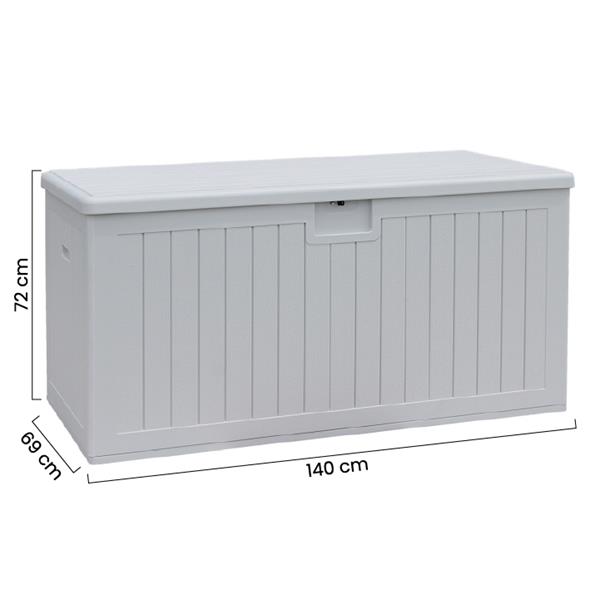 Baule da giardino 140x69x72 cm in resina HDPE bianco - Andy