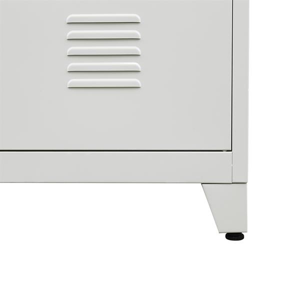 Mobile in metallo 2 ante e 5 ripiani grigio 85x45x190 cm - Yumi