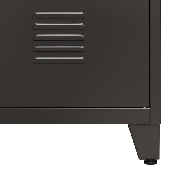 Armadio 5 ripiani in metallo nero 85x45x190 cm con serratura e chiavi
