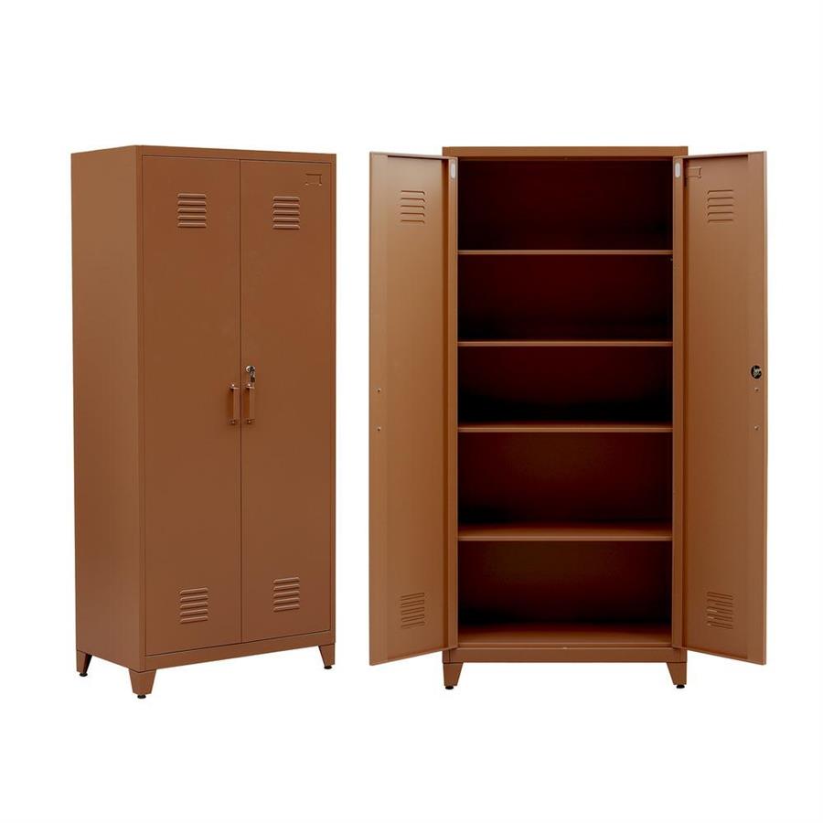 Armadio metallo 5 ripiani con serratura mattone 85x45x190 cm