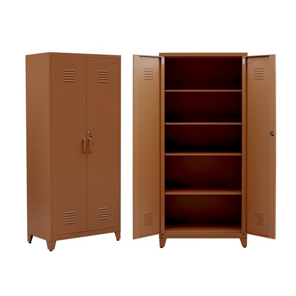 Armadio metallo 5 ripiani con serratura mattone 85x45x190 cm