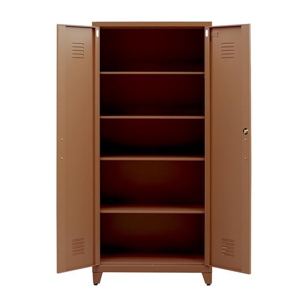 Armadio metallo 5 ripiani con serratura mattone 85x45x190 cm