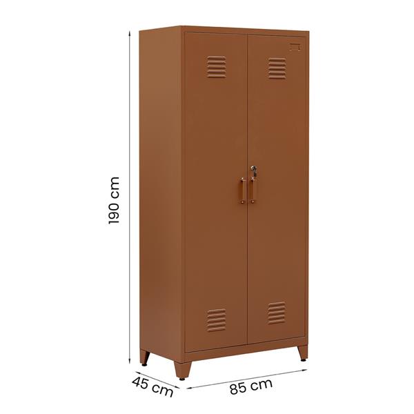 Armadio metallo 5 ripiani con serratura mattone 85x45x190 cm