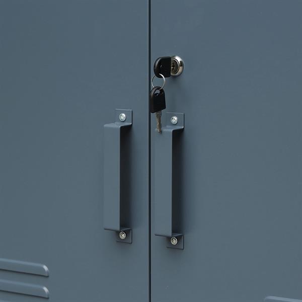 Armadio metallo ceruleo 85x45x190 cm con 2 ante e 5 ripiani