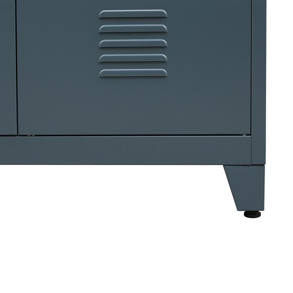 Armadio metallo ceruleo 85x45x190 cm con 2 ante e 5 ripiani