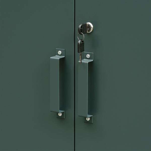 Armadio metallo con serratura 5 ripiani e due ante 85x45x190 cm verde