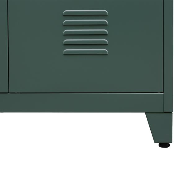Armadio metallo con serratura 5 ripiani e due ante 85x45x190 cm verde