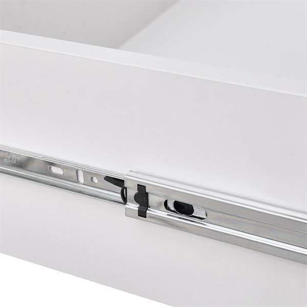 Cassettiera 5 cassetti bianca con maniglie 70x45x135 cm - Ginevra
