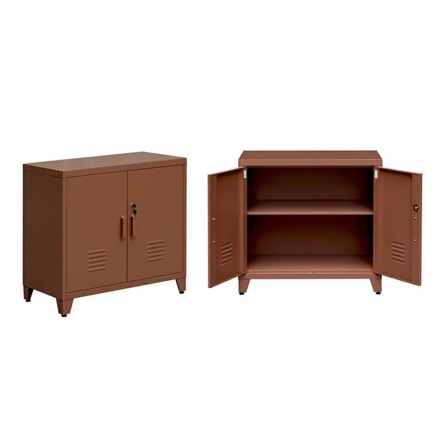 Armadio metallo ufficio 85x50x82 cm mattone con serratura