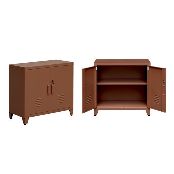 Armadio metallo ufficio 85x50x82 cm mattone con serratura