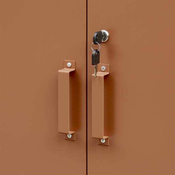 Armadio metallo ufficio 85x50x82 cm mattone con serratura